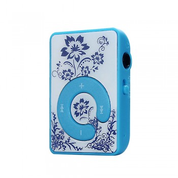 AIKEGLOBAL Hifi Mini Clip Flower Pattern MP3 Player Music Media Support Micro SD TF Card with Charging Cable Drop Shipping