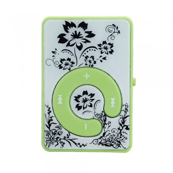AIKEGLOBAL Hifi Mini Clip Flower Pattern MP3 Player Music Media Support Micro SD TF Card with Charging Cable Drop Shipping