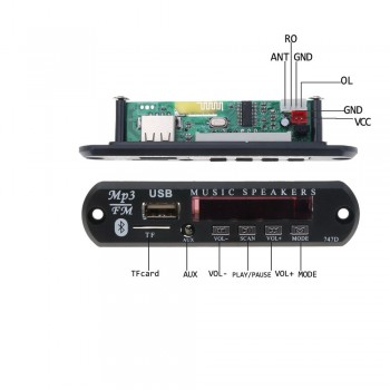 Kebidu 5V 12V Bluetooth MP3 Decoder Board MP3 Player Car Kit FM Radio TF USB 3.5 Mm WMA AUX Audio Receiver Newest
