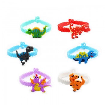 10pcs Dinosaur Rubber Bangle Cute Animal Bracelet Birthday Easter Holiday Party Kids Children Girl Boys Wristband Gift Favor
