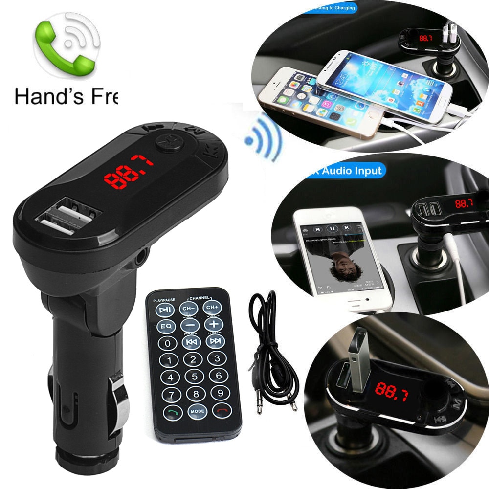 Bluetooth Car Kit MP3 Player Wireless FM Transmitter MP3 Player Handsfree Car Kit USB TF SD Remote