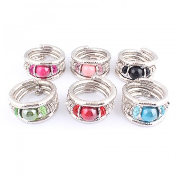 SLZBCY Woman Bracelets Big Blue Stone Multi Layer Snake Chain Bracelet Charm Beads Stretchy Elastic Bangles Flexible Jewelry