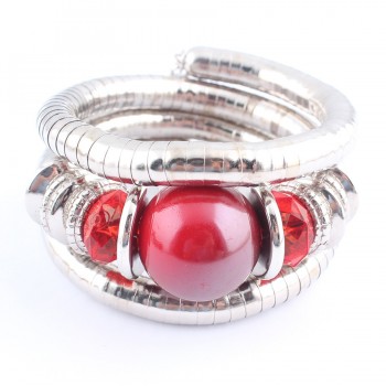 SLZBCY Woman Bracelets Big Blue Stone Multi Layer Snake Chain Bracelet Charm Beads Stretchy Elastic Bangles Flexible Jewelry