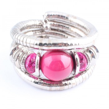 SLZBCY Woman Bracelets Big Blue Stone Multi Layer Snake Chain Bracelet Charm Beads Stretchy Elastic Bangles Flexible Jewelry