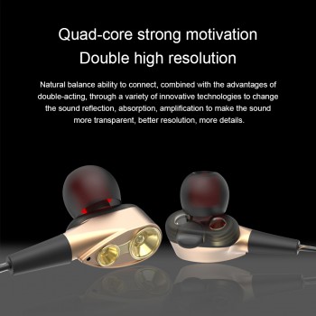 TEBAURRY Double Unit Drive In Ear Earphone Bass Subwoofer Earphone for phone DJ mp3 Sport Earphones Headset Earbud auriculares