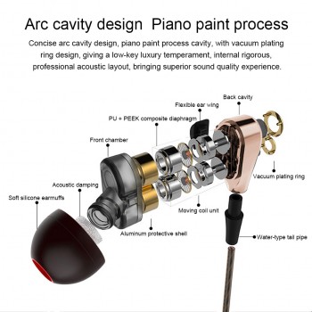 TEBAURRY Double Unit Drive In Ear Earphone Bass Subwoofer Earphone for phone DJ mp3 Sport Earphones Headset Earbud auriculares