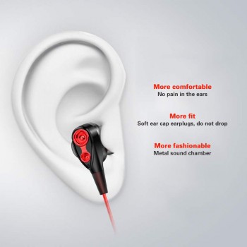 3.5mm Wired earphone High bass dual drive stereo In-Ear Earphones With Microphone Computer earbuds For Cell phone fone de ouvido
