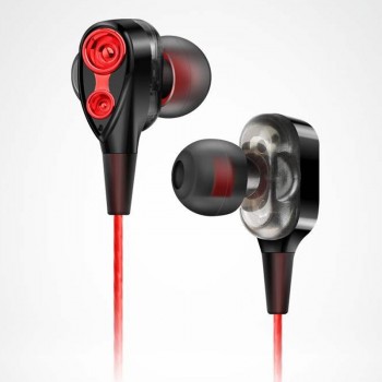 3.5mm Wired earphone High bass dual drive stereo In-Ear Earphones With Microphone Computer earbuds For Cell phone fone de ouvido