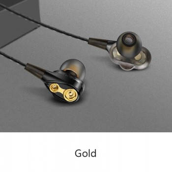 3.5mm Wired earphone High bass dual drive stereo In-Ear Earphones With Microphone Computer earbuds For Cell phone fone de ouvido