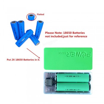 Without Rope Candy Color 5600mAh 2X 18650 USB Power Bank Fashion Battery Charger Case DIY Box For iPhone Sumsang