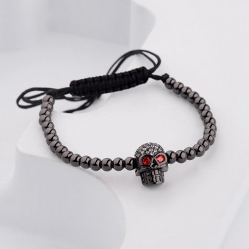 DOUVEI 2017 New Black Diy Design Pave CZ Ball Charm Bracelet Men Women Braided Macrame Copper Beads Jewelry Gift For Men Women