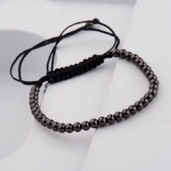 DOUVEI 2017 New Black Diy Design Pave CZ Ball Charm Bracelet Men Women Braided Macrame Copper Beads Jewelry Gift For Men Women