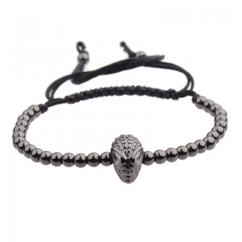 DOUVEI 2017 New Black Diy Design Pave CZ Ball Charm Bracelet Men Women Braided Macrame Copper Beads Jewelry Gift For Men Women