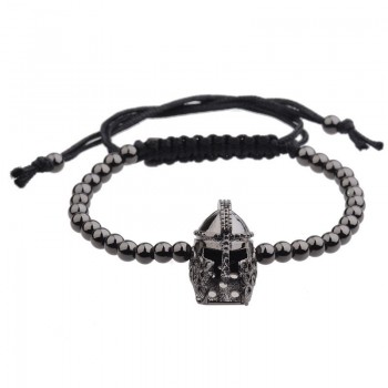 DOUVEI 2017 New Black Diy Design Pave CZ Ball Charm Bracelet Men Women Braided Macrame Copper Beads Jewelry Gift For Men Women