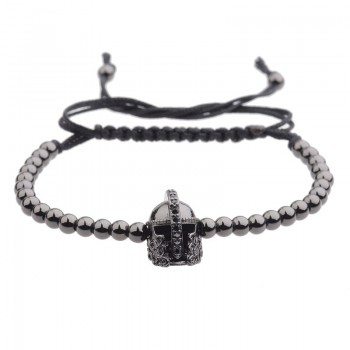 DOUVEI 2017 New Black Diy Design Pave CZ Ball Charm Bracelet Men Women Braided Macrame Copper Beads Jewelry Gift For Men Women