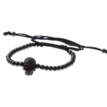 DOUVEI 2017 New Black Diy Design Pave CZ Ball Charm Bracelet Men Women Braided Macrame Copper Beads Jewelry Gift For Men Women