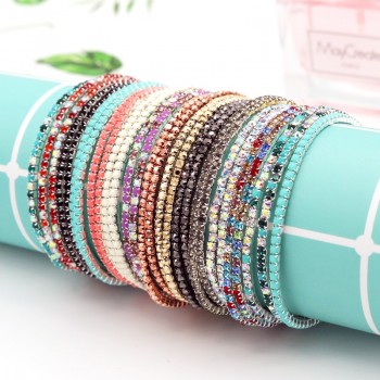 New Arrive 5pcs Elastic Crystal Beads 2mm Charming Lovely Bling Bling Crystal Rhinestones Bracelet Jewelry Gift for Summer Days