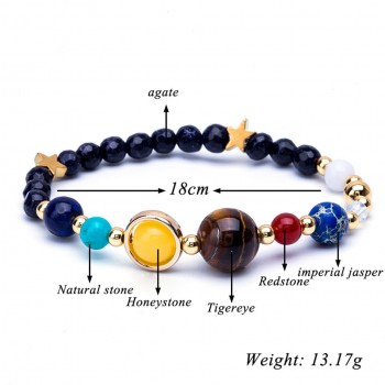 Universe galaxy the eight planets bracelet In the solar system guardian star natural stones beads braceletsamp;bangles men women