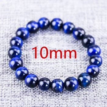 High Quality Blue Tiger Eye Buddha Bracelets Elasticity Rope Men Women Bracelet Natural Stone Round Beads Strand Bracelets