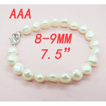 Natural Baroque Pearl Bracelet 7.5