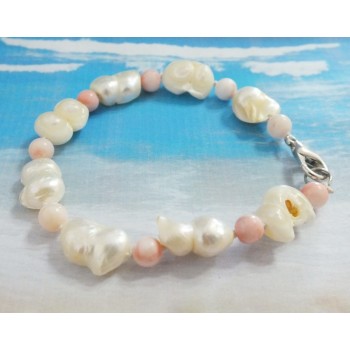 Natural Baroque Pearl Bracelet 7.5