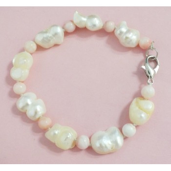 Natural Baroque Pearl Bracelet 7.5