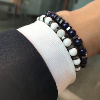 Mcllroy 6mm Natural Stone Bracelet/men/women fashion handmade beads bracelets male stainless steel accessories man jewelry homme