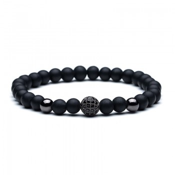Bead Mens bracelet Natural stone amp; wood head bead bracelet for men amp; women Buddha Skull Shambhala Elastic bracelets 2018