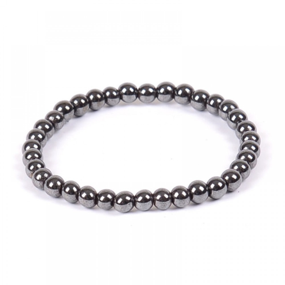 Natural Stone Hematite Magnetic Bracelet Black Beads Therapy Health Care Stretch Bracelet amp; Bangle Mens Jewelry 6 8 10mm