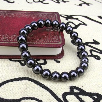 Natural Stone Hematite Magnetic Bracelet Black Beads Therapy Health Care Stretch Bracelet amp; Bangle Mens Jewelry 6 8 10mm