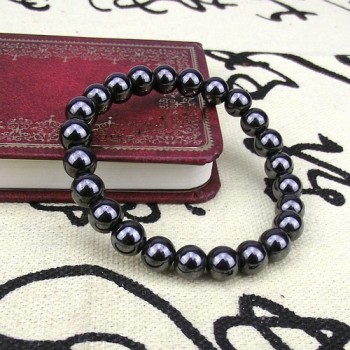 Natural Stone Hematite Magnetic Bracelet Black Beads Therapy Health Care Stretch Bracelet amp; Bangle Mens Jewelry 6 8 10mm