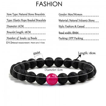 New 8MM Chalcedony Yoga Charm Strand Bracelet Men Black Lava Rock Volcanic Energy Stone Beads Buddha Bracelets for Women Jewelry