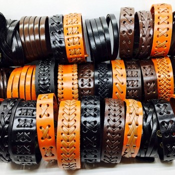 Wholesale 20pcs leather bracelet men cuff Genuine wristband women unisex Black Brown handmade braid Wide Fashion bangle jewelry