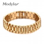 Modyle Men Bracelet Gold-Color 22cm Chunky Chain Bracelets Bangles Stainless Steel Male Jewelry Gift