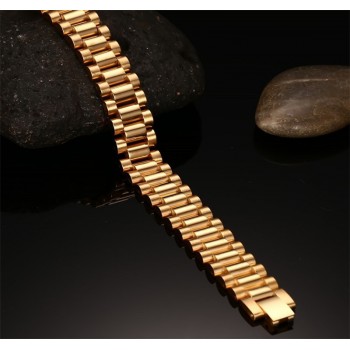 Modyle Men Bracelet Gold-Color 22cm Chunky Chain Bracelets Bangles Stainless Steel Male Jewelry Gift