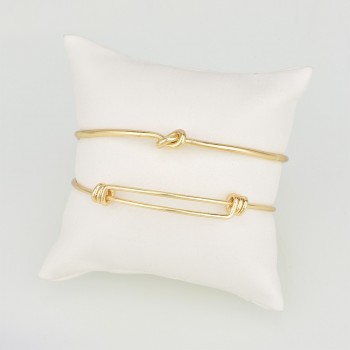 2 Pieces/set Bohemia Retro Bangle Knot Smooth Open Gold Bracelet for Women Party Wedding Accessories
