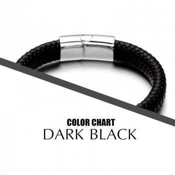 REAMOR 316L Stainless Steel Double Link Mask Charms Cuff Bracelets Bangles 12mm Braided Leather Men Bracelets Luxury Jewelry