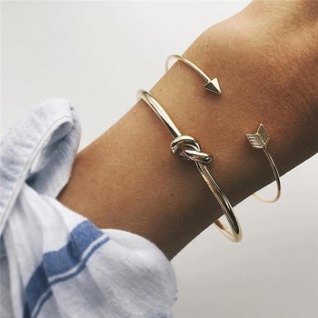 2pcs/set Bracelet Bangle Rose Gold Simple Twist Cuff Open For Women Luxury Indian Ethiopian Jewelry Costume Jewellery