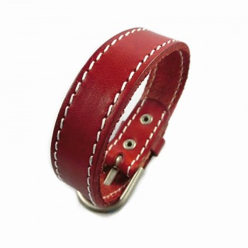 Seanuo 26CM Unisex Men Leather Belt Bracelets amp; Bangles Adjustable Women Real Leather Wrist cuff Buckle Bracelet Punk Jewelry