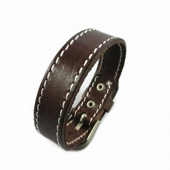 Seanuo 26CM Unisex Men Leather Belt Bracelets amp; Bangles Adjustable Women Real Leather Wrist cuff Buckle Bracelet Punk Jewelry