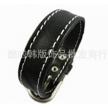Seanuo 26CM Unisex Men Leather Belt Bracelets amp; Bangles Adjustable Women Real Leather Wrist cuff Buckle Bracelet Punk Jewelry