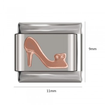 Hapiship Original Design Rose Heels Pram Wing Bowknot Love Luck Best Friend Charm Fit 9mm Bracelet Stainless Steel Links DJ136