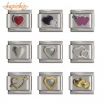 Hapiship 1Pcs 9mm Width Original Daisy Cute Nice Gold Silver Color Heart Charm Fit Bracelet Stainless Steel Jewelry Making DJ132