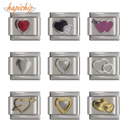 Hapiship 1Pcs 9mm Width Original Daisy Cute Nice Gold Silver Color Heart Charm Fit Bracelet Stainless Steel Jewelry Making DJ132