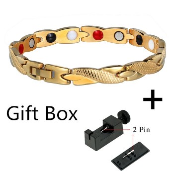 LITTLE FROG Women Jewelry Stainless Steel Healing Bio Magnetic Energy Bracelet Bangle For Women Accessory Silver Bracelets 10253