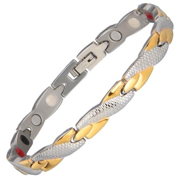 LITTLE FROG Women Jewelry Stainless Steel Healing Bio Magnetic Energy Bracelet Bangle For Women Accessory Silver Bracelets 10253