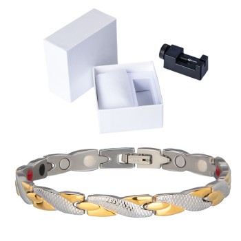LITTLE FROG Women Jewelry Stainless Steel Healing Bio Magnetic Energy Bracelet Bangle For Women Accessory Silver Bracelets 10253