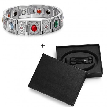 WelMag Fashion Germanium Bracelet amp; Bangles Stainless Steel Mens Magnetic Bracelet Magnetotherapy Jewelry Negative ion Bangles