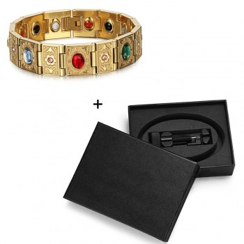 WelMag Fashion Germanium Bracelet amp; Bangles Stainless Steel Mens Magnetic Bracelet Magnetotherapy Jewelry Negative ion Bangles