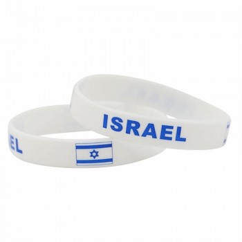 2pcs Israel Flag Sport Bracelets Wrist Band Men ID Silicone Wristband Bracelet Bangle Souvenir Jewelry Accessories 2018 Pulsera